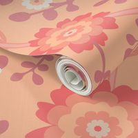 Art Nouveau  Floral - Peach Fuzz - Pantone Color of the Year 2024