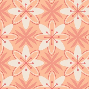 Peach fuzz floral geometry