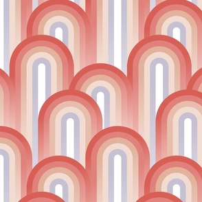 (S) Abstract Art Deco Rainbow Gradient 2. Coral Peach Fuzz