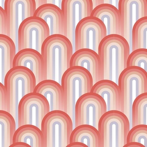 (XS) Abstract Art Deco Rainbow Gradient 2. Coral Peach Fuzz