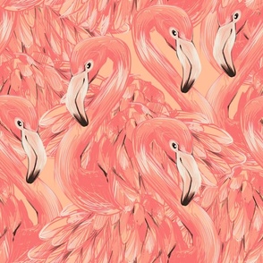 Cute pink pantone pencil flamingo