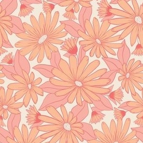 Medium Daisy Flowers in  Peach Fizz Pink 6in