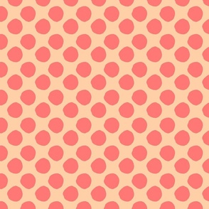 Traditional Geometric, Modern, Circle, Dots, Rose Pink, Peach