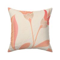 (XL) Pantone Peach Fuzz airy delicate flowers and leaves