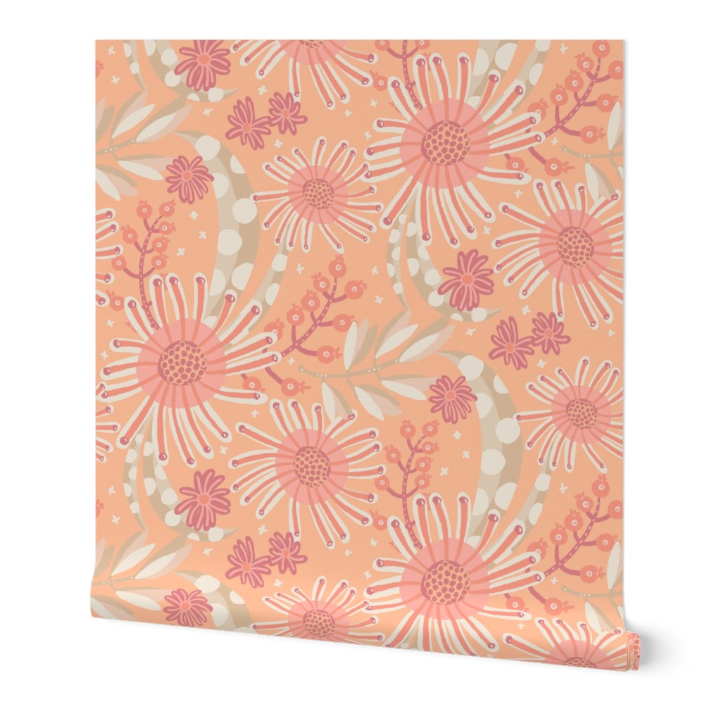 Pantone Peach Fuzz Modern Floral