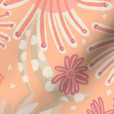 Pantone Peach Fuzz Modern Floral