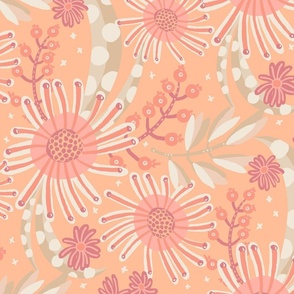 Pantone Peach Fuzz Modern Floral