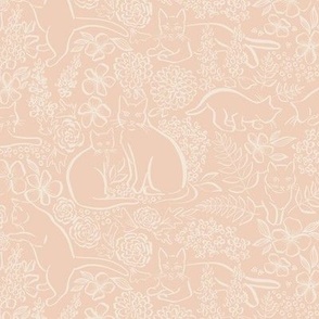 Garden Cats (Small) Pantone 2024 Peach Puree