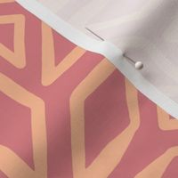 Art Deco Diamond Block Print | Peach Fuzz & Peach Blossom | Multidirectional geometric