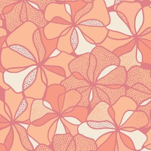 L - Abstract Textured Flower Garden_Pantone Peach Fuzz