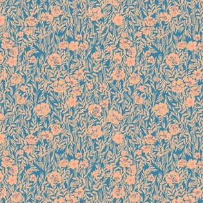 CT2537 Blue Peach Country Floral