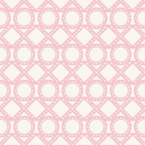 Bold Geometric XOXO, Pink on Cream