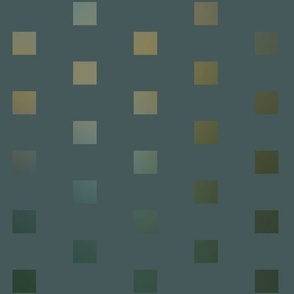 Abstract Grid of Gradient Squares in Dusty Blues and Greens