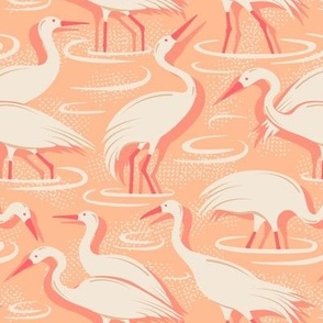 Crane Estuary - Birds Peach Fuzz Regular