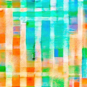 abstract watercolor stripes blue and orange