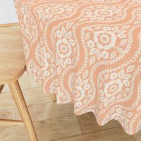 Damask Symmetrical Peach Fuzz Floral Ogee