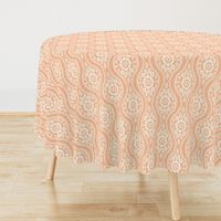 Damask Symmetrical Peach Fuzz Floral Ogee