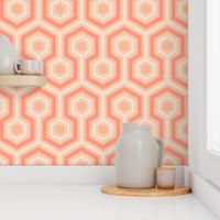 Pantone Peach Fuzz Color of the Year 2024 hexagonal modern geometric large scale for wallpaper