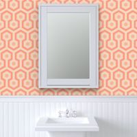 Pantone Peach Fuzz Color of the Year 2024 hexagonal modern geometric large scale for wallpaper