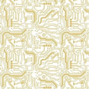 circuit board gold traces on white