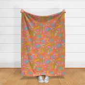 TULIP DREAMS Abstract Retro Floral in 1970s Vintage Colours - LARGE Scale - UnBlink Studio by Jackie Tahara