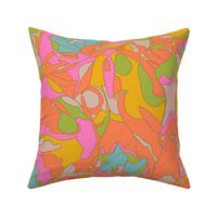 TULIP DREAMS Abstract Retro Floral in 1970s Vintage Colours - LARGE Scale - UnBlink Studio by Jackie Tahara