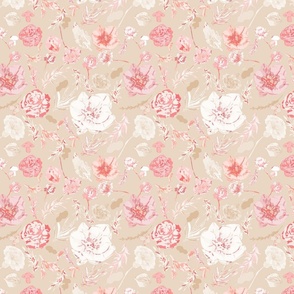 Peachy Blooms - Big Florals Design with Pantone 2024 Peach colors