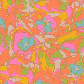 TULIP DREAMS Abstract Retro Floral in 1970s Vintage Colours - MEDIUM Scale - UnBlink Studio by Jackie Tahara