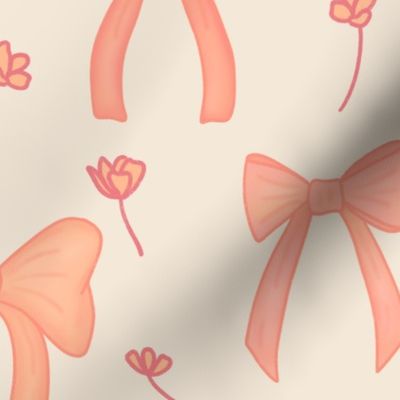 Peach Fuzz Bows and Florals