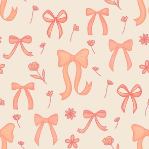 Peach Fuzz Bows and Florals