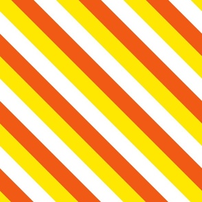 candy corn diagonal stripe in yellow, orange and white at .75"