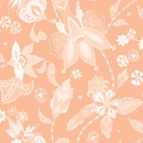 Pantone Color of the Year 2024 Peach Fuzz Indian Floral