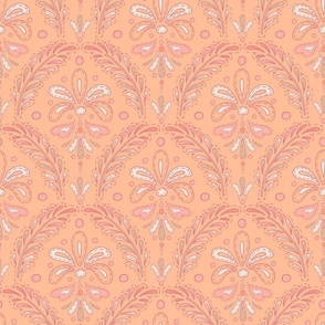 Floral Motifs Peach Fuzz - Pantone Color of the Year 2024