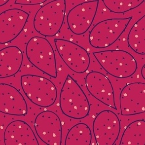 L-SWEET SEEDLING_8B--abstract-seeds-floral-teardrop-pink-red-purple-blender-scattered-polka dots-