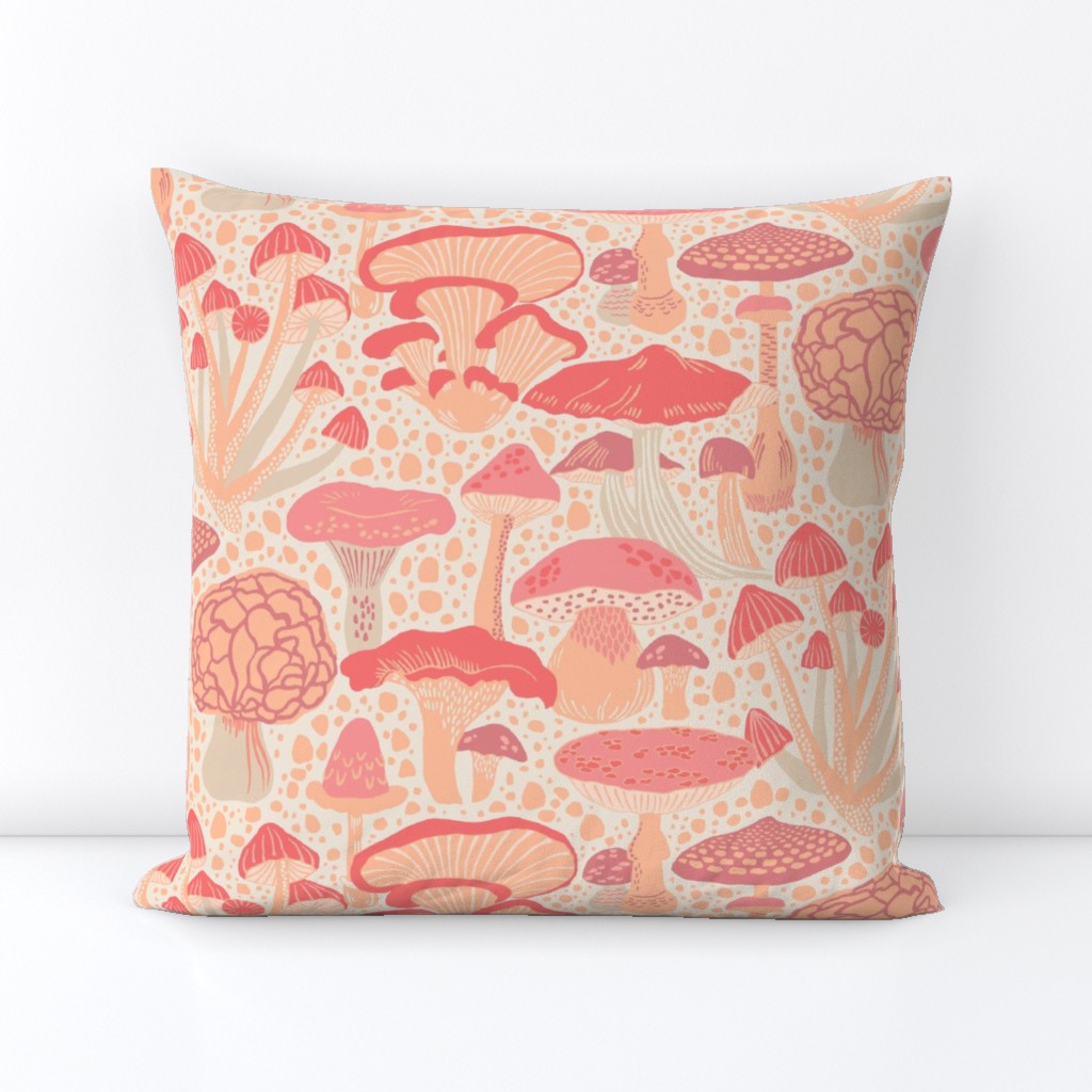 Mushroom Wonderland - Peach Coral Orange
