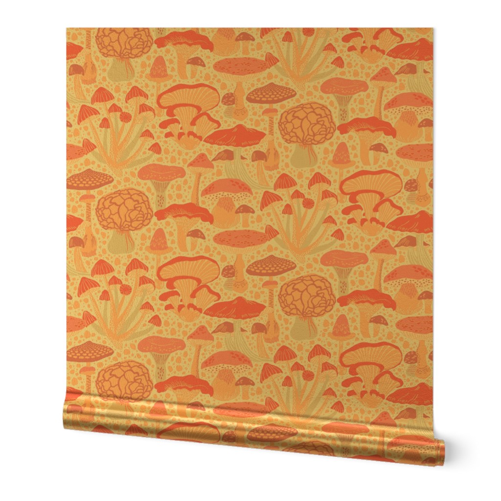 Mushroom Wonderland - Peach Coral Orange