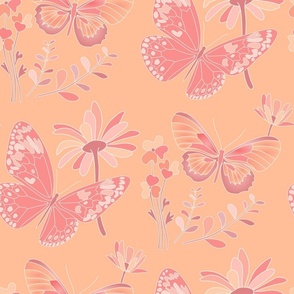 Peach fuzz butterflies