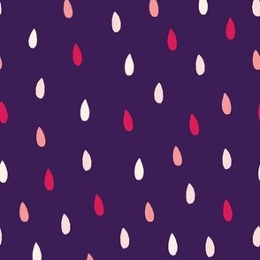 L-AND THEN THE RAIN_9B-raindrops-polka dot-teardrop-purple-red-cream-cute-rain-