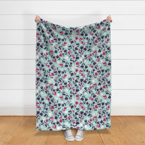 L-WILD AND FREE_3A--floral-botanical-cute-bright-flowers-bedding-home decor-cot-light blue-pink-purple