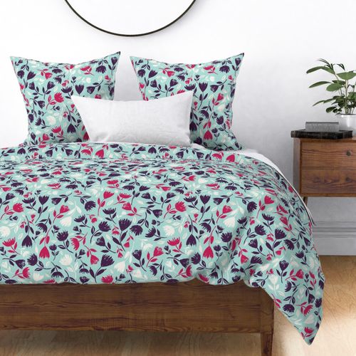 L-WILD AND FREE_3A--floral-botanical-cute-bright-flowers-bedding-home decor-cot-light blue-pink-purple