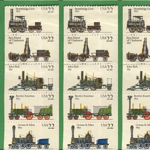 Train stamp large scale-green 