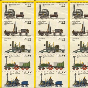 train stamp large scale-yellow 