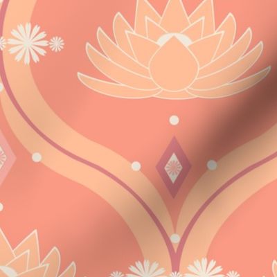 Retro Peach Lotus