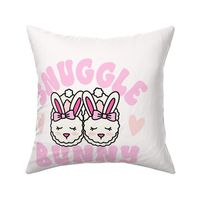 Snuggle Bunny on Light Pink 18" Square Cushion / Lovey