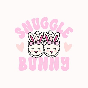Snuggle Bunny on Light Pink 18" Square Cushion / Lovey