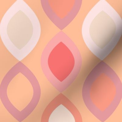 Peach Pink Modern Abstract on Peach Fuzz Background