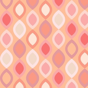 Peach Pink Modern Abstract on Peach Fuzz Background