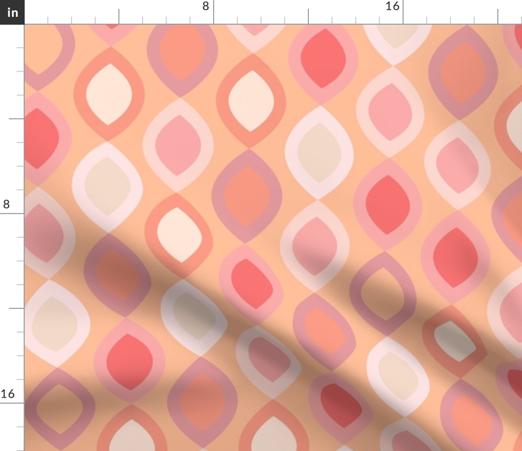 Peach Pink Modern Abstract on Peach Fuzz Background