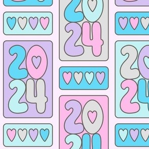 Retro 2024 Love: Pastels (Large Scale)