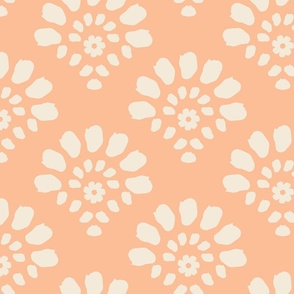 Peach Fuzz Floral Geometric